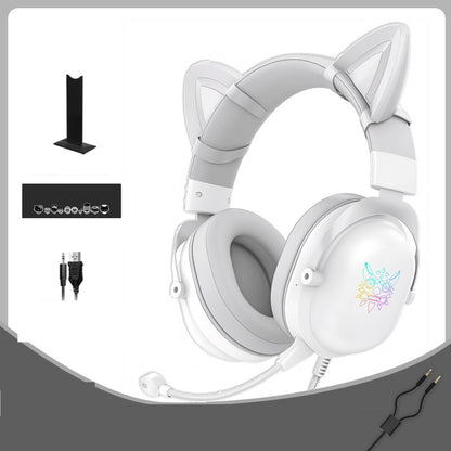 Auriculares con cable para juegos de niñas, para montar en la cabeza