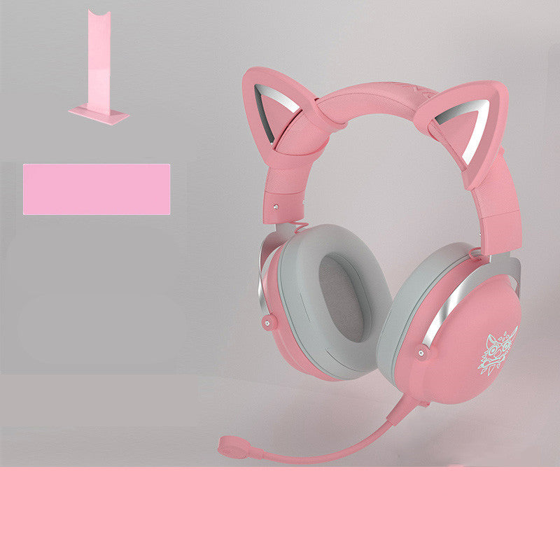 Auriculares con cable para juegos de niñas, para montar en la cabeza