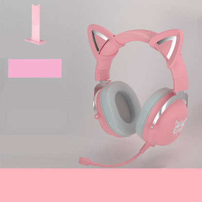 Auriculares con cable para juegos de niñas, para montar en la cabeza